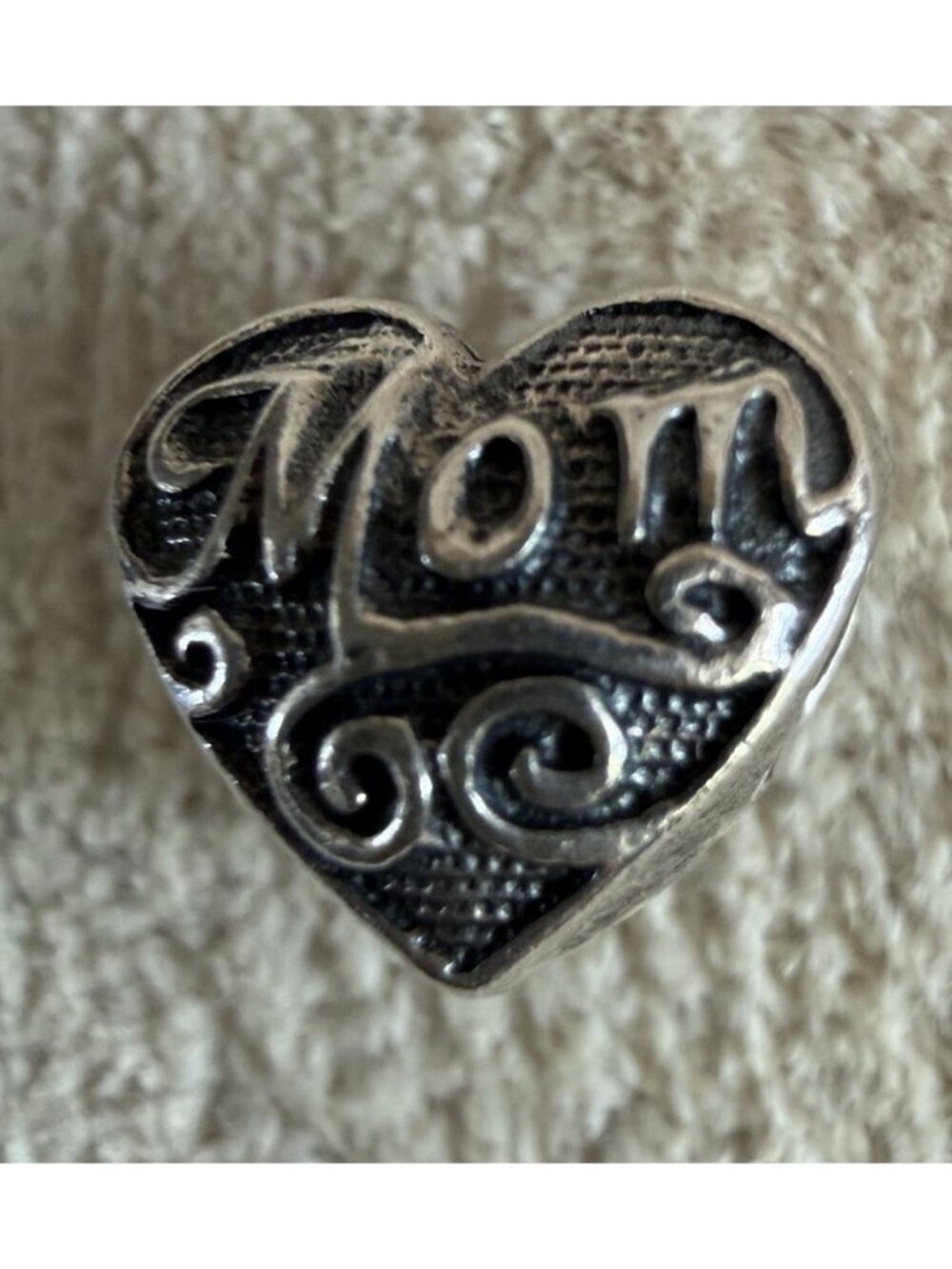 Zable Mom Heart Charm Bead Sterling Silver 925 Bracelet Charm